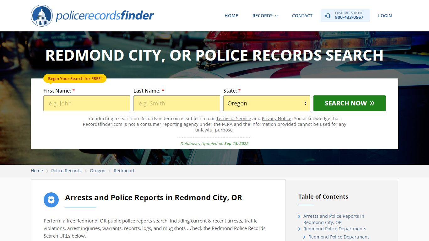 Redmond, Deschutes County, OR Police Reports & Police Department Records